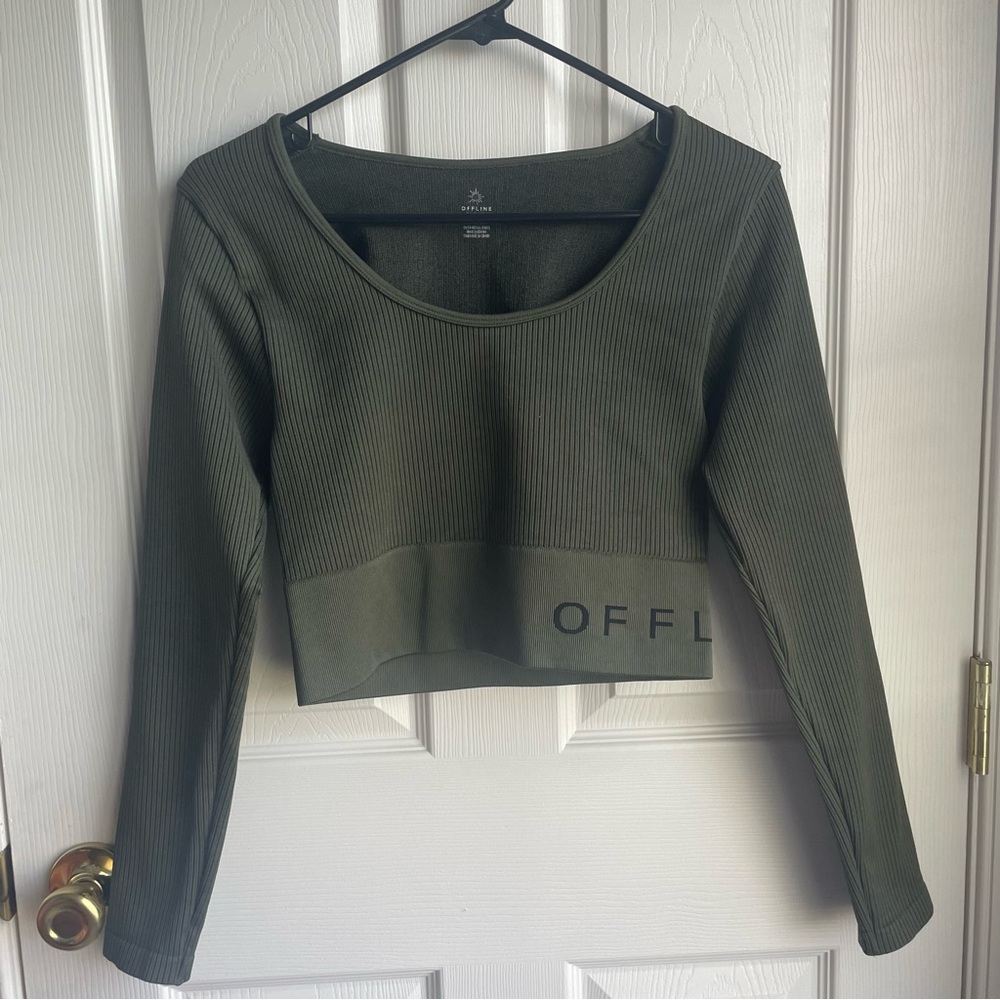 OFFLINE by Aerie Ribbed Long Sleeve Workout Top